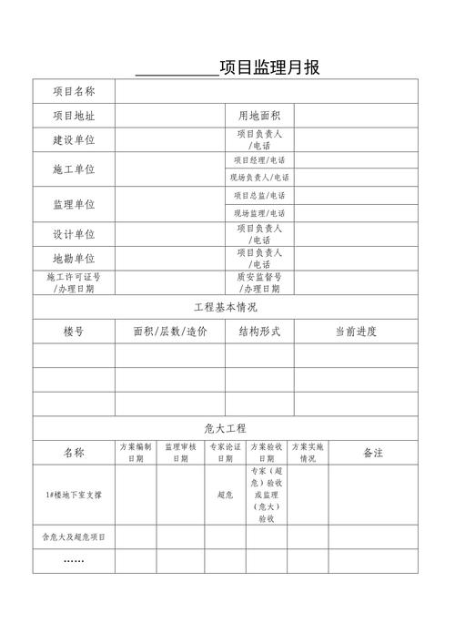 报质监站监理月报模板