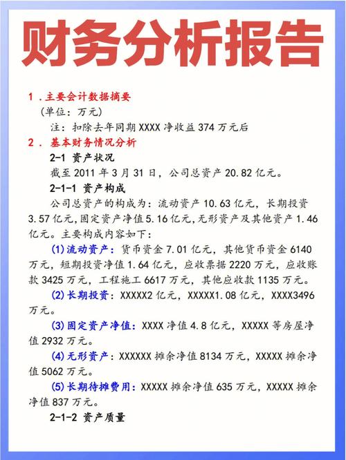 财务报告分析模板